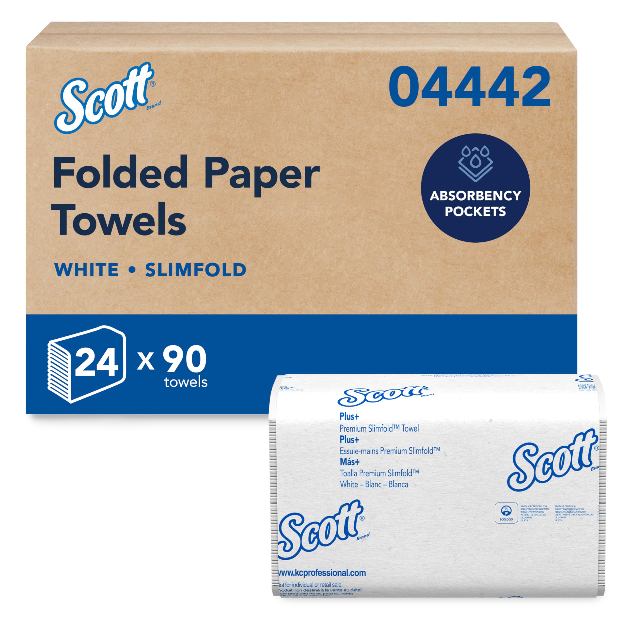 Scott Professional Pro Slimfold Folded Paper Towels, Bulk (04442), Absorbency Pockets, White, for Compatible Kimberly-Clark Professional Dispensers (24 Packs of 90 Sheets, 2,160 Sheet Total) 🍁 All In One Marketplace Canada