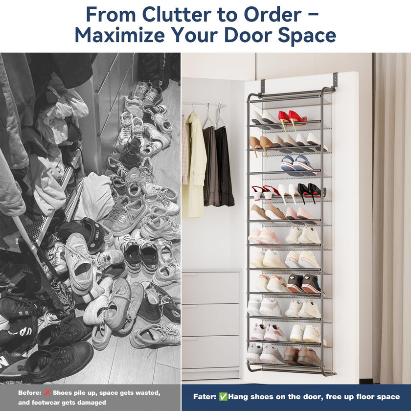 Whitmor 36 Pair Over-The-Door Rack-Gunmetal Gray Shoe Organizer 🍁 All In One Marketplace Canada