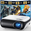 HAPPRUN Native 1080P Bluetooth Projector, Full HD Portable Outdoor Movie Projector with Built-in Speaker, Compatible with Smartphone, HDMI, USB, AV, Fire Stick, PS5 for Home, Bedroom, Outdoor Use 🍁 All In One Marketplace Canada