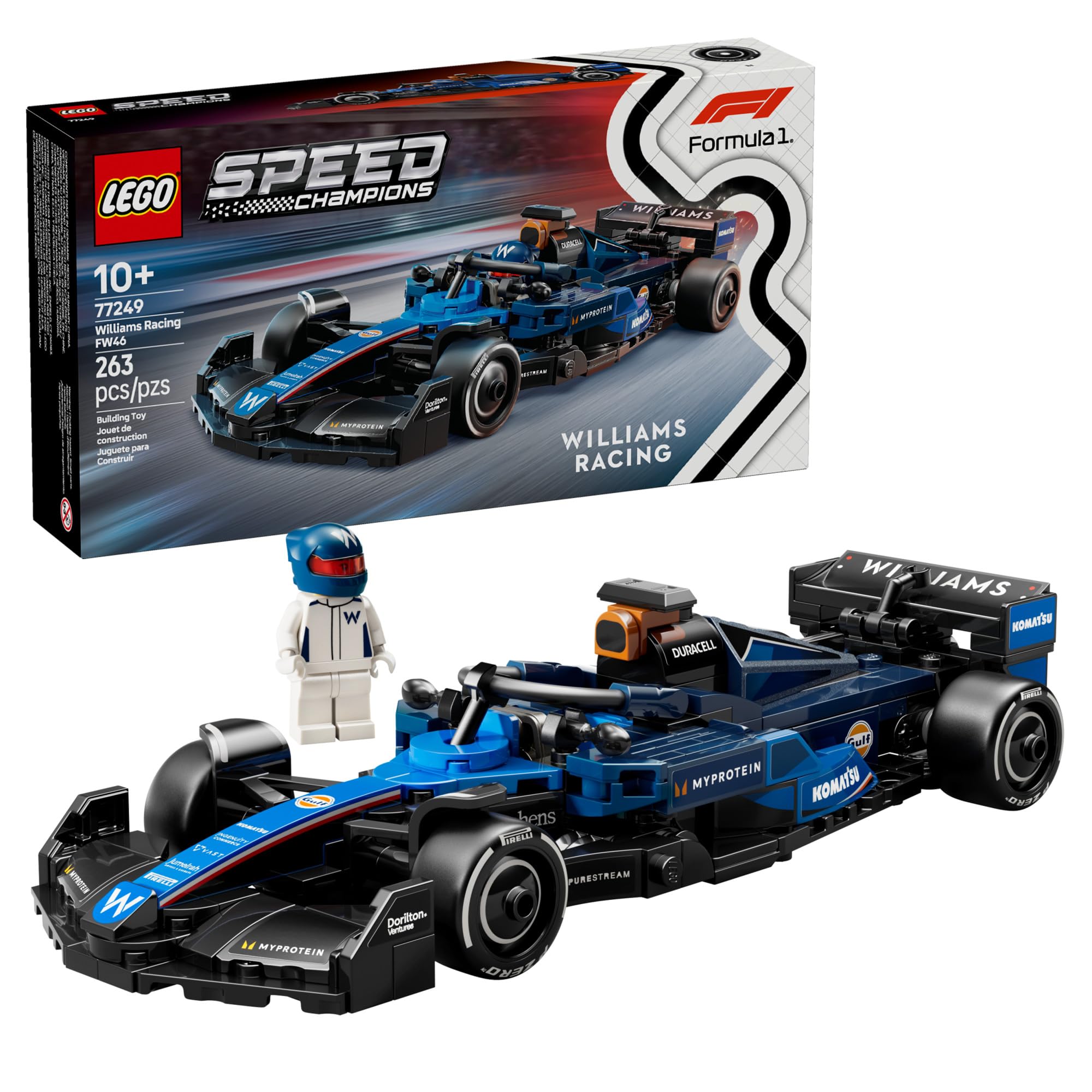 LEGO Speed Champions Williams Racing FW46 F1 Race Car Toy - Building Set for Kids, Boys & Girls, Ages 10+ - Toy Car for F1 Fans - Gift Idea for Birthday - 77249 🍁 All In One Marketplace Canada