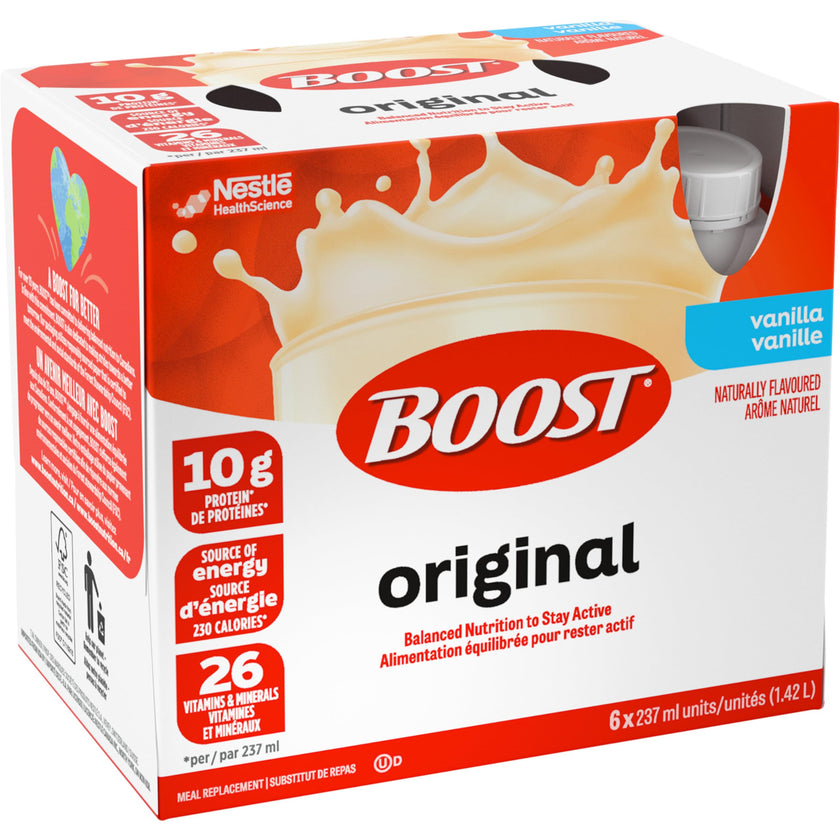 BOOST Original Meal Replacement Drink, Vanilla, 6x237ml, Case Pack of 4, Packaging May Vary 🍁 All In One Marketplace Canada