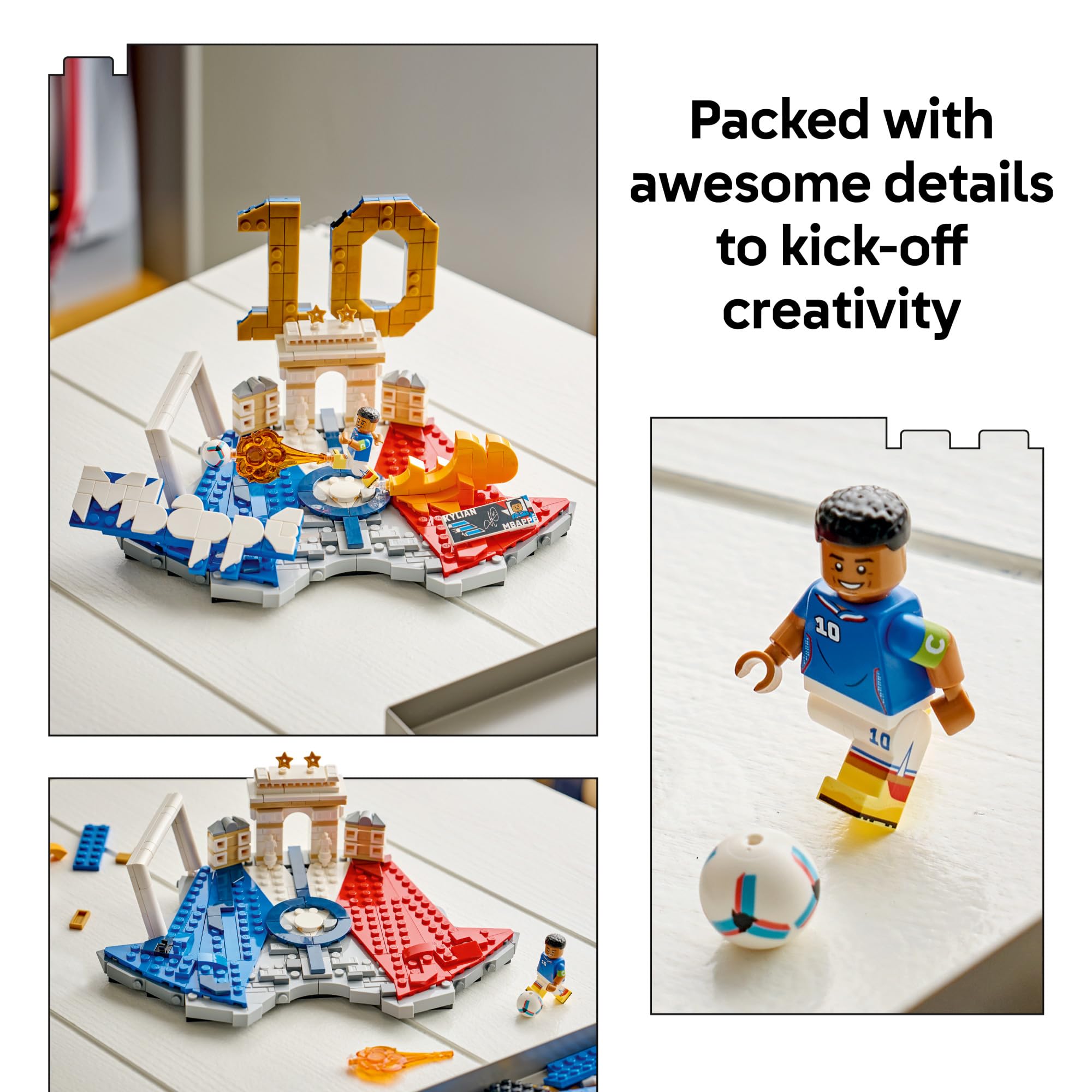 LEGO Editions Kylian Mbappé – Soccer Highlights - Building Set for Boys & Girls, Ages 10+ - Collectible Soccer Gift with Plaque - Kids Bedroom or Shelf Decor - 43013 🍁 All In One Marketplace Canada