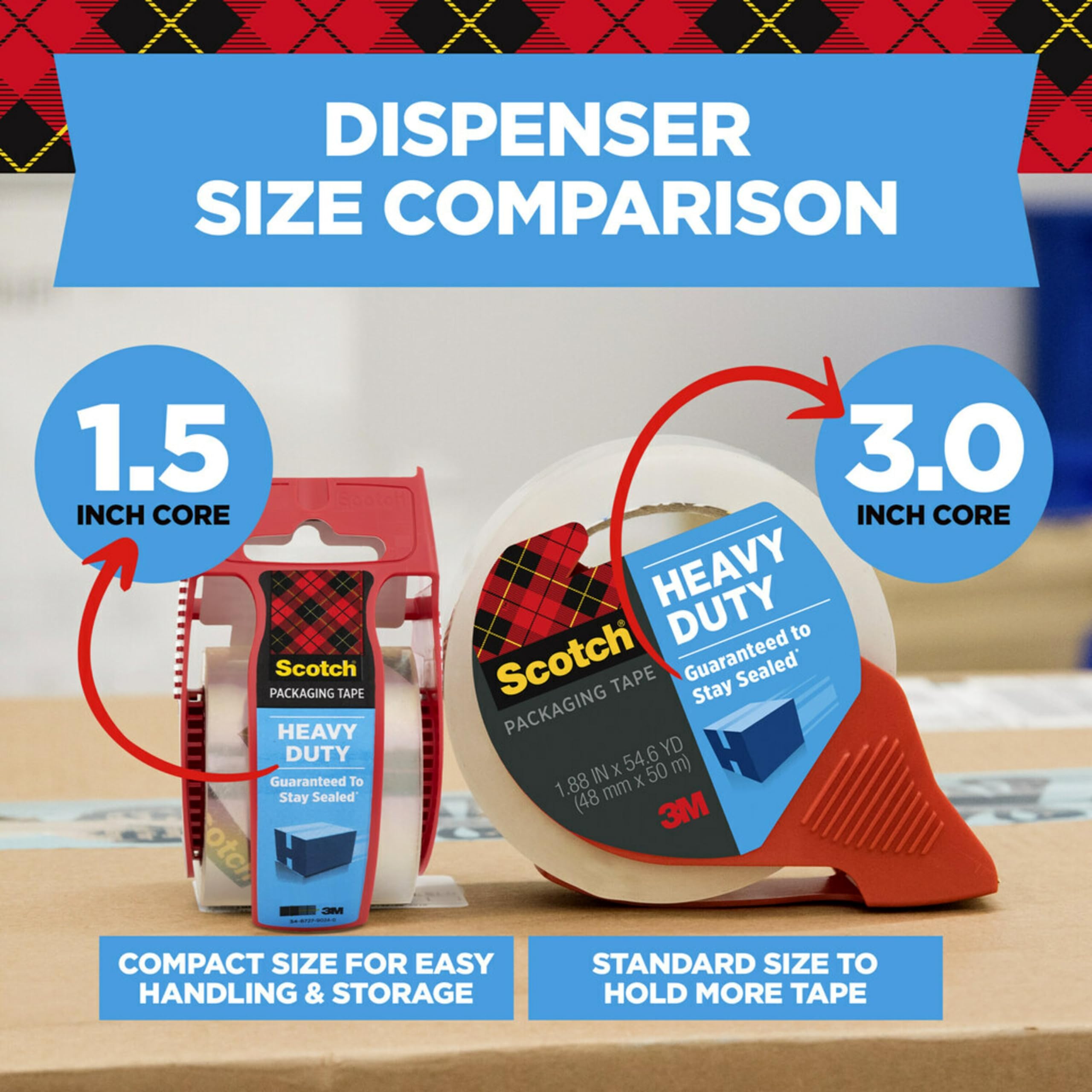 Scotch Heavy Duty Packaging Tape, Shipping and Packing Tape, 1.5” Core Refill Rolls with 1 Refillable Dispenser, 1.88 in x 800 in, 6-Pack 🍁 All In One Marketplace Canada