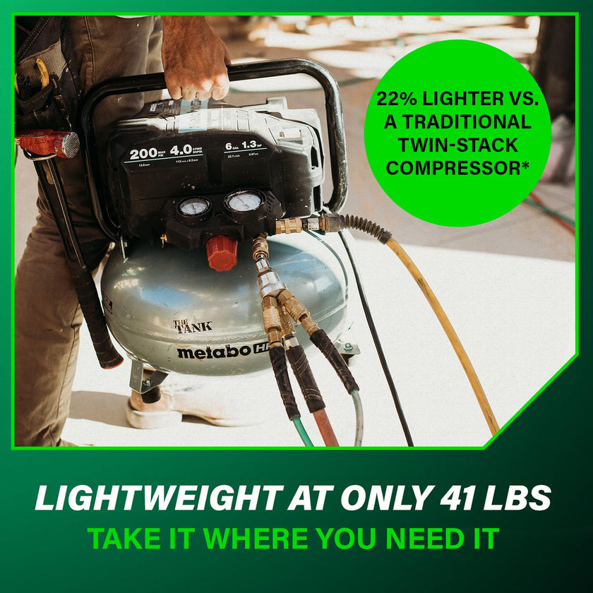 Metabo HPT Air Compressor, THE Tank, Portable Pancake Air Compressor 200 PSI, 6 Gallon Tank, Versatile for Use with Framing, Siding, Finish, Brad or Roofing Nailers, EC914S 🍁 All In One Marketplace Canada