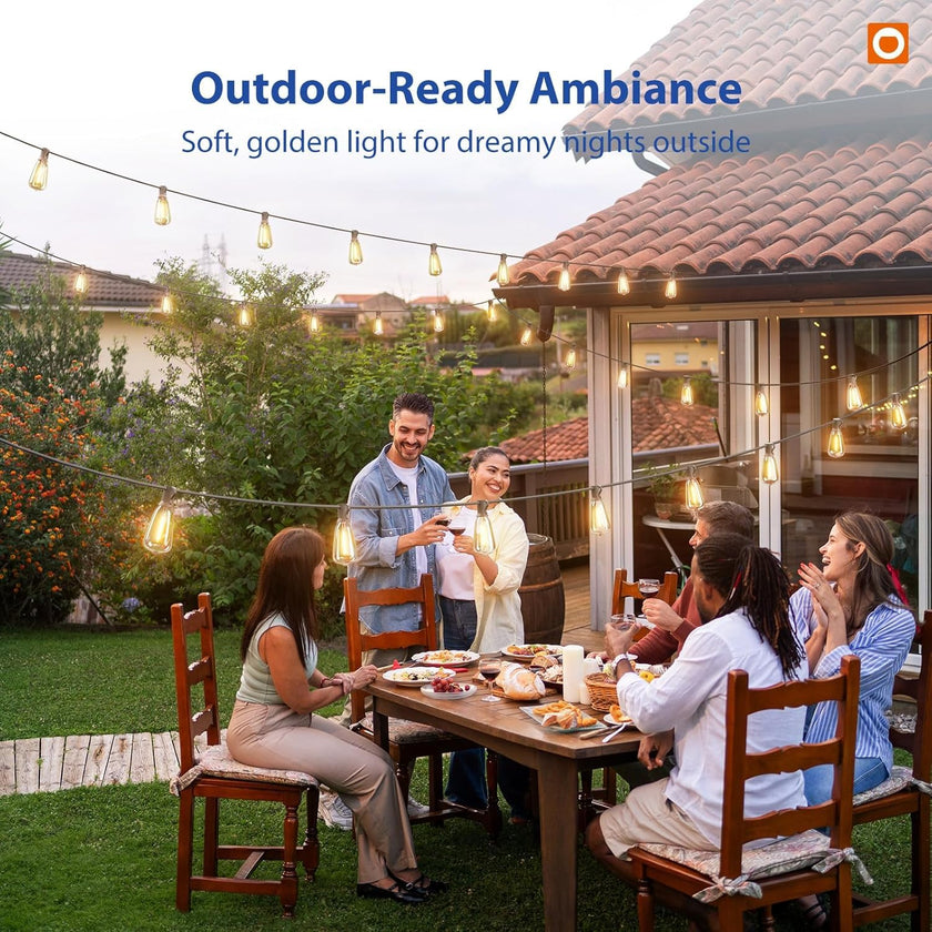 addlon 100FT (50FTx2) Outdoor String Lights Waterproof Shatterproof with 32 LED Edison Bulbs, Dimmable Connectable Patio Lights for Backyard Garden Balcony Party, Warm Yellow, Energy-Saving 🍁 All In One Marketplace Canada