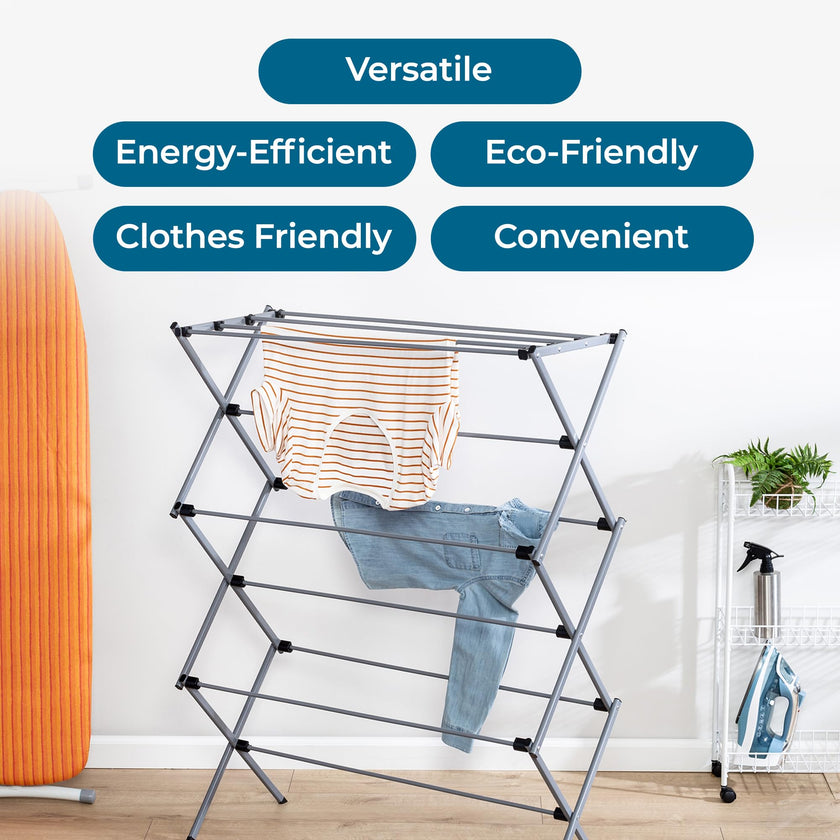 Honey-Can-Do Oversize Collapsible Clothes Drying Rack DRY-09066 Silver, 50 lbs 🍁 All In One Marketplace Canada
