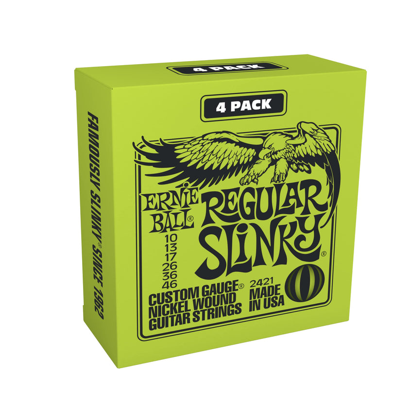 Ernie Ball Regular Slinky Nickel Wound Electric Guitar Strings 4 Pack - 10-46 Gauge (P02421) 🍁 All In One Marketplace Canada