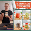 Xileanalee Overnight Oats Containers with Lids 6 Pack-16 Oz Mason Jar with Lids-Overnight Oats Jars Glass Food Storage Containers for Chia Seed Pudding Salad Cereal Coffee Spices 🍁 All In One Marketplace Canada