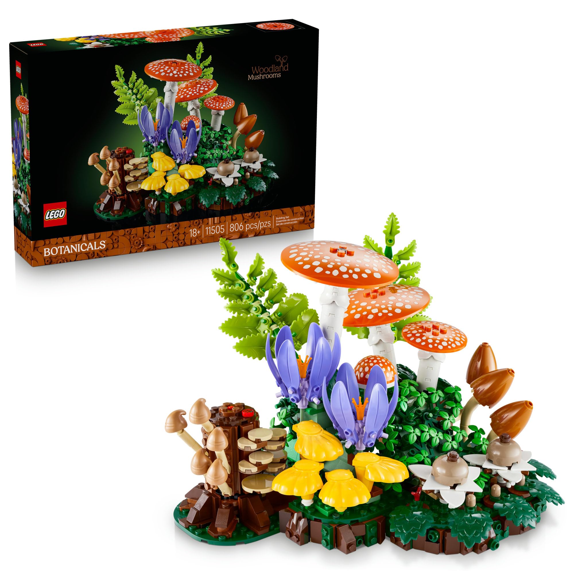 LEGO Botanicals Woodland Mushrooms - Building Set for Adults, Ages 18+ - Mushroom Decor for Home Office, Desk - Gifts for Women & Men - Craft Activity - 11505 🍁 All In One Marketplace Canada