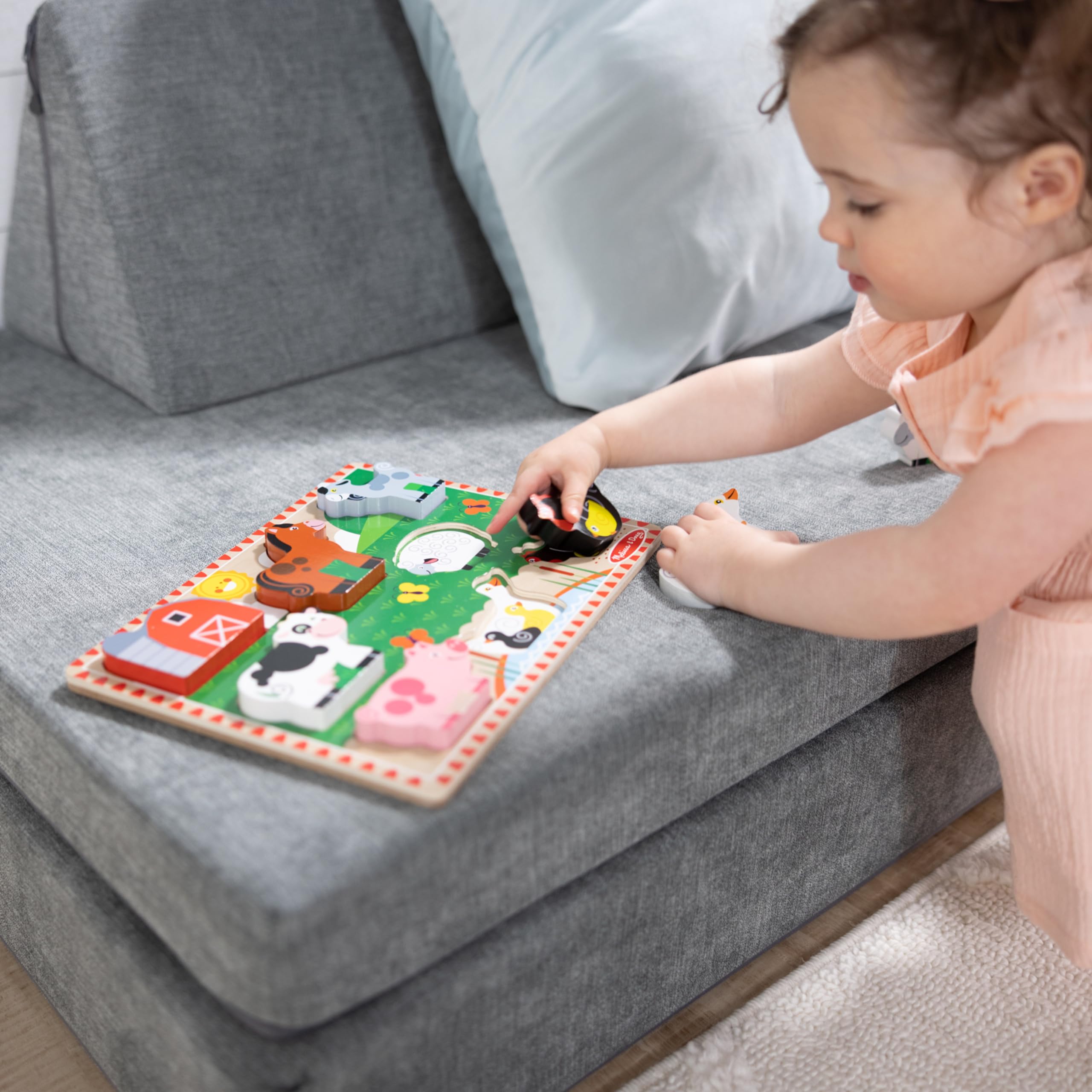 Melissa & Doug Farm Animals Wooden Chunky Puzzle 8-Piece Set 🍁 All In One Marketplace Canada