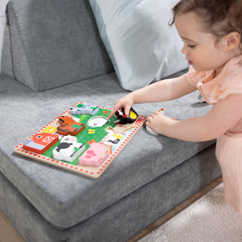 Melissa & Doug Farm Animals Wooden Chunky Puzzle 8-Piece Set 🍁 All In One Marketplace Canada
