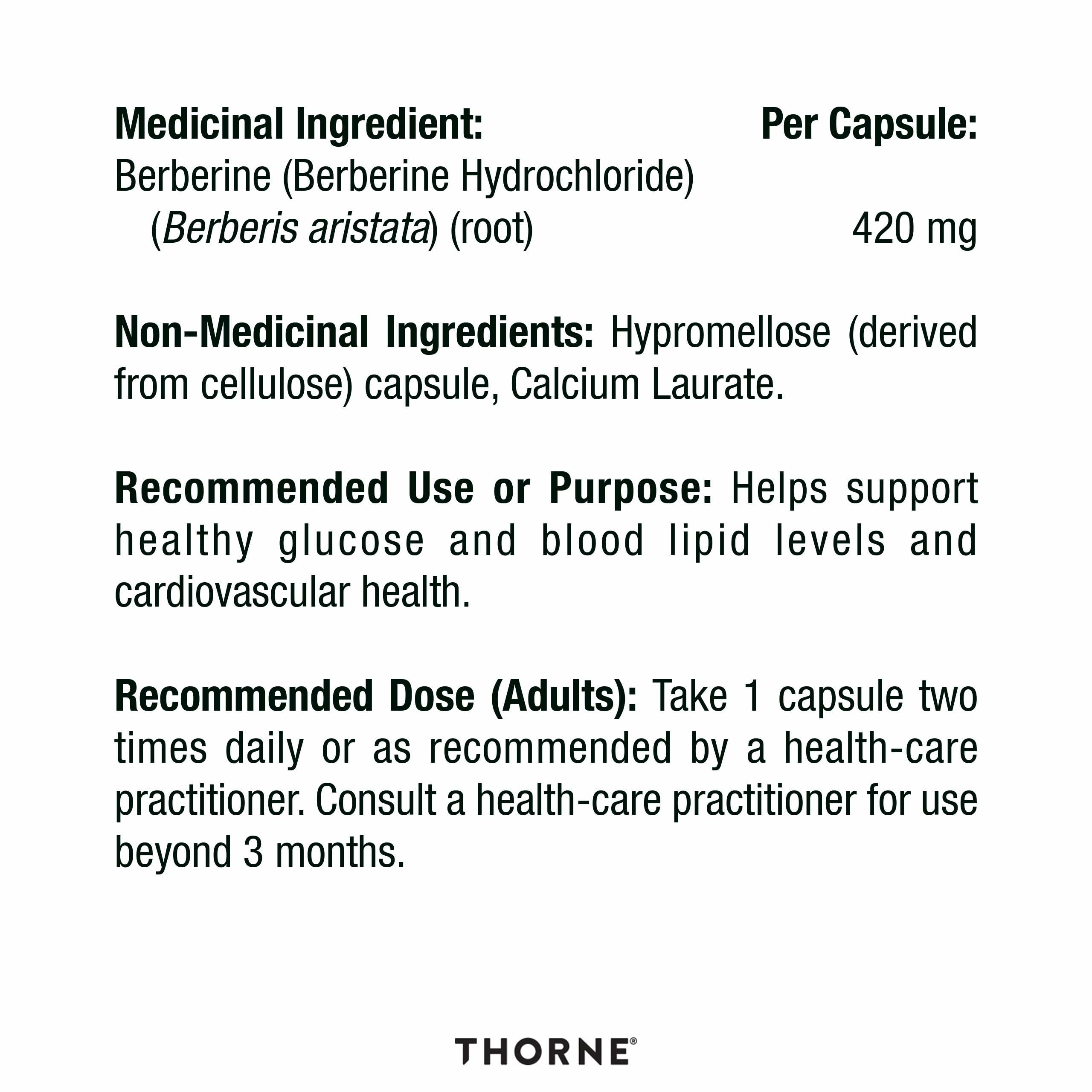 THORNE - Berberine-HP - Botanical Compound To Support Metabolism - 60 Capsules - 30 Servings 🍁 All In One Marketplace Canada