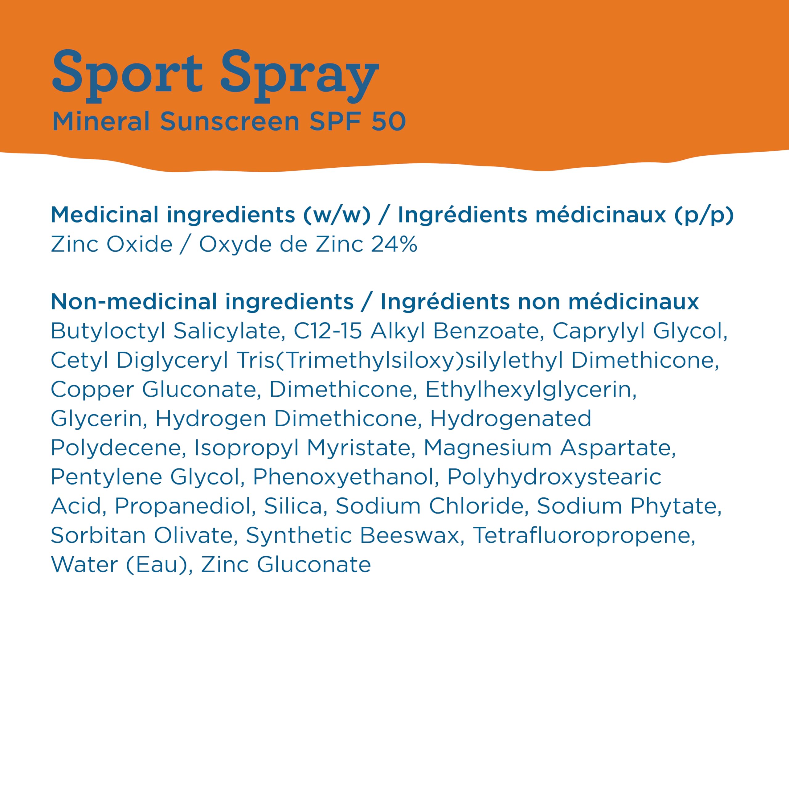 Blue Lizard Sport Mineral SPF 50 Spray, Broad-Spectrum UVA/UVB Protection, Water-Resistant, Zinc Oxide Formula, Vegan, 142 g 🍁 All In One Marketplace Canada
