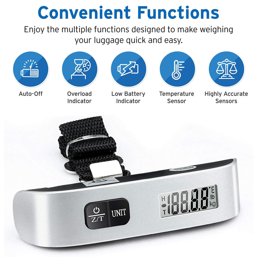 Etekcity Digital Hanging Luggage Scale, Portable Handheld, Suitcase Scale with Rubber Paint, Temperature Sensor, 110 Pounds 🍁 All In One Marketplace Canada