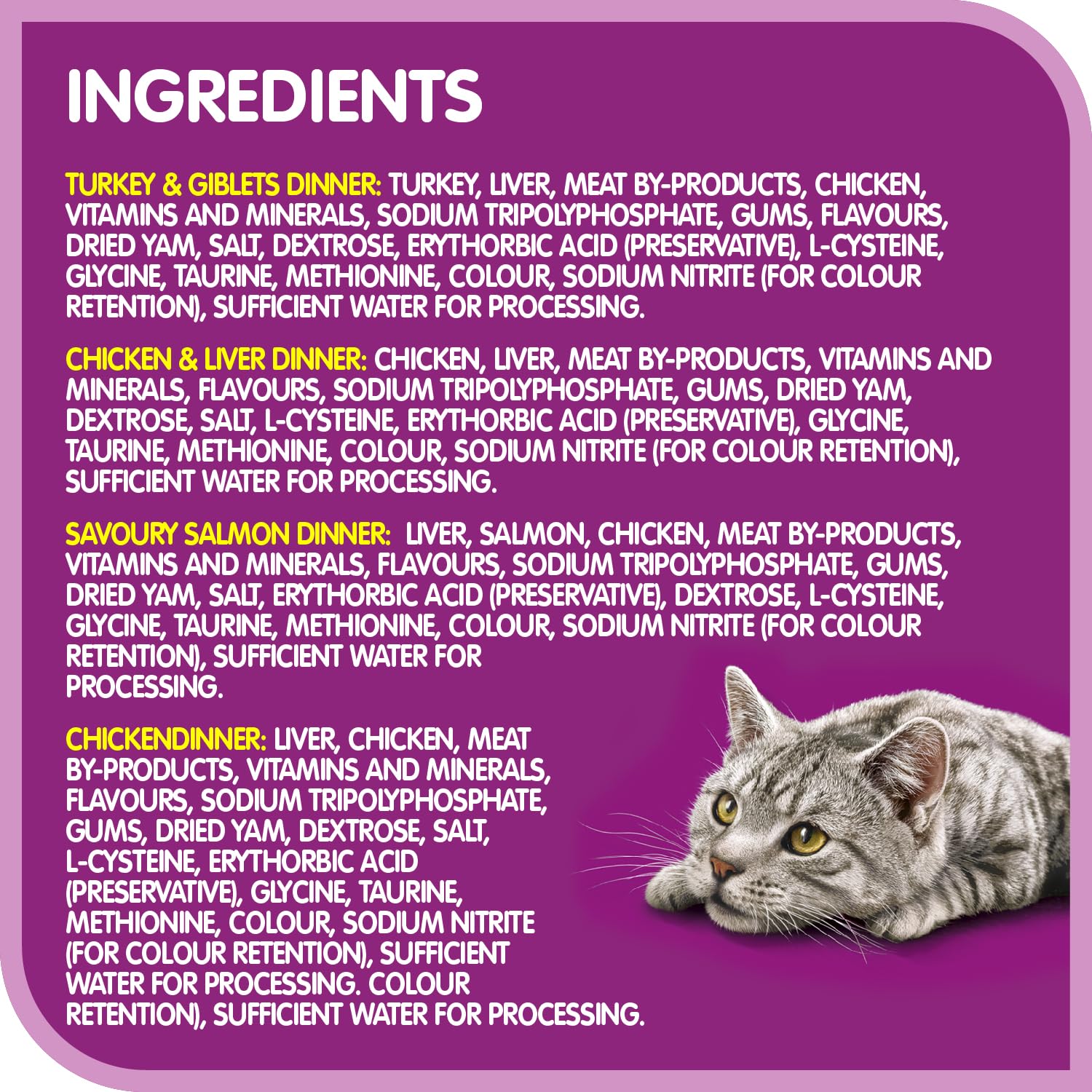 WHISKAS Salmon and Poultry Selections, Turkey, Chicken, and Savoury Salmon Dinner, Adult Wet Cat Food Paté in Natural Juices, 100g (24 Pack) 🍁 All In One Marketplace Canada