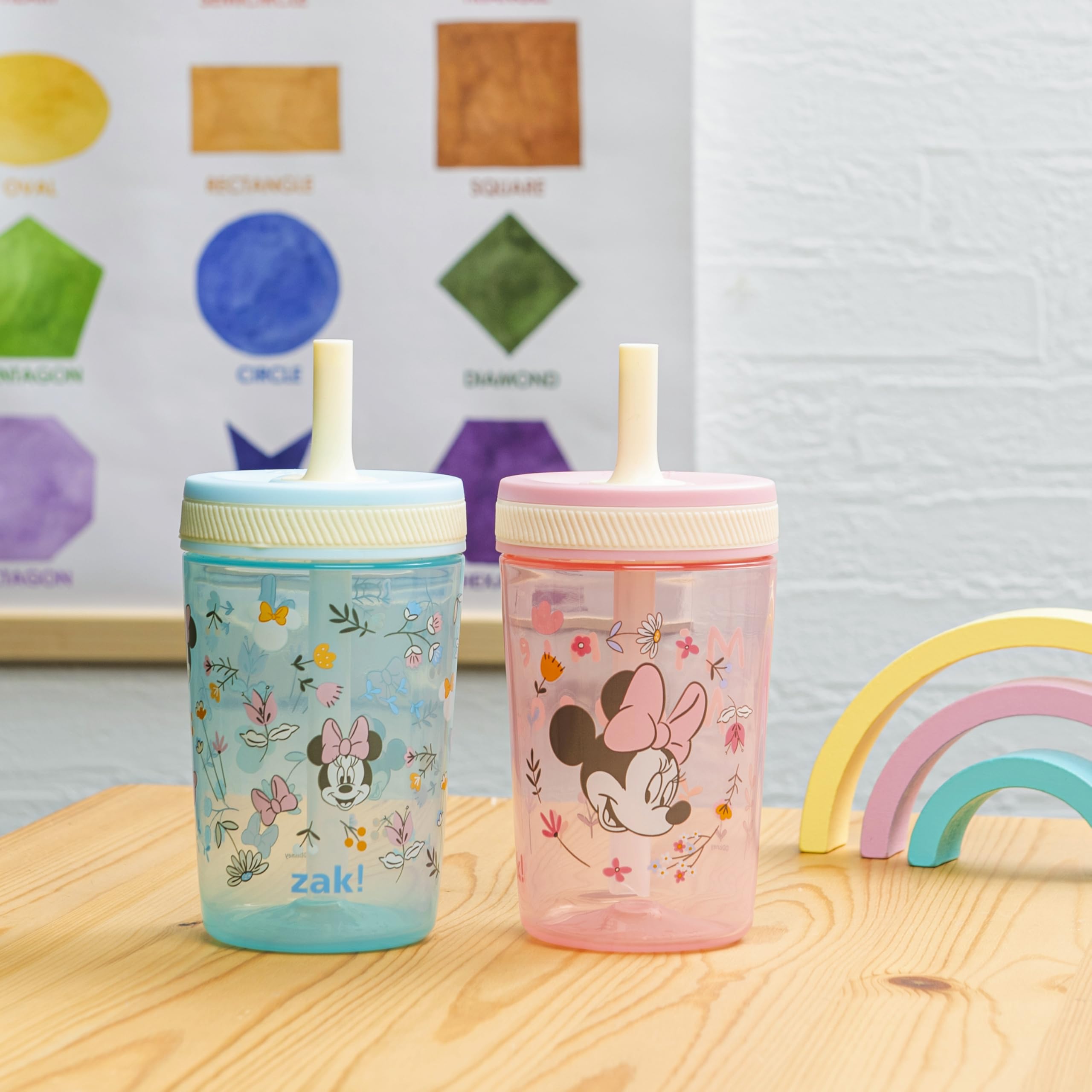 Zak Designs Disney Minnie Kelso 15oz Leak-Proof Toddler Straw Cups, 2-Pack 🍁 All In One Marketplace Canada