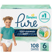 Pampers Pure Baby Diapers, Size 6 (35+ lbs), 108, Up to 100% Leakproof, Premium Hypoallergenic Soft Diapers 🍁 All In One Marketplace Canada