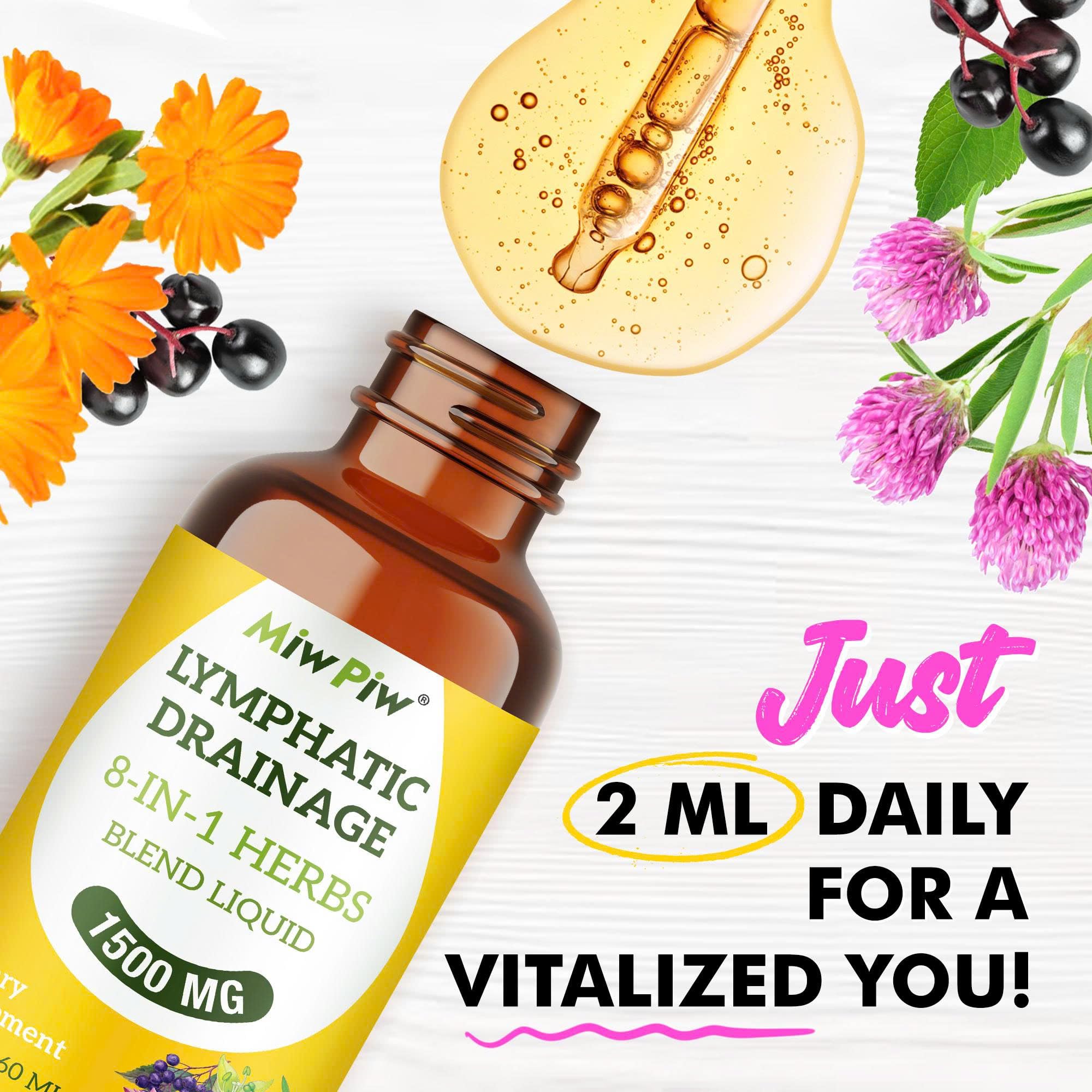 Lymphatic Drainage Drops with Echinacea, Burdock, Cleaver Herb – Sugar Free, Gluten Free, Herbal Tea Flavour Alternatives, 2 Fl Oz 🍁 All In One Marketplace Canada