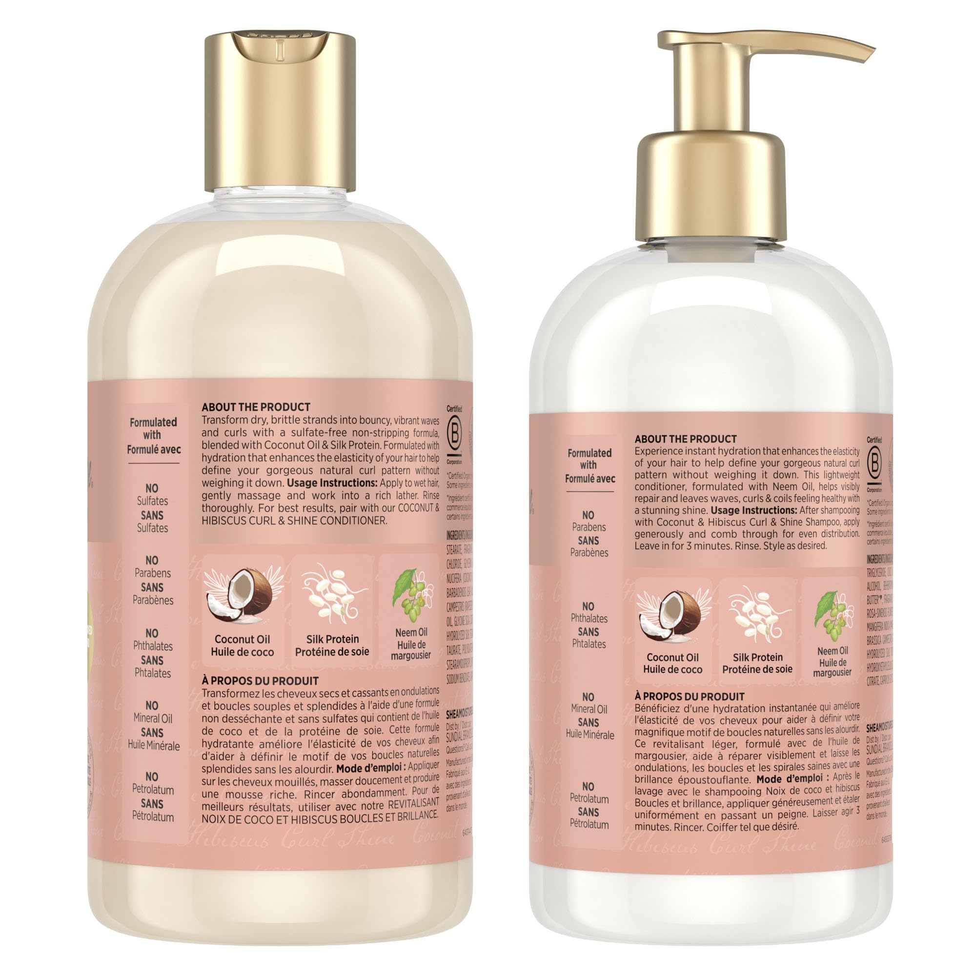 Shea Moisture Coconut & Hibiscus Curl & Shine Gift Set with Shampoo & Conditioner for Thick, Curly Hair 384 ml (Pack of 2) 🍁 All In One Marketplace Canada