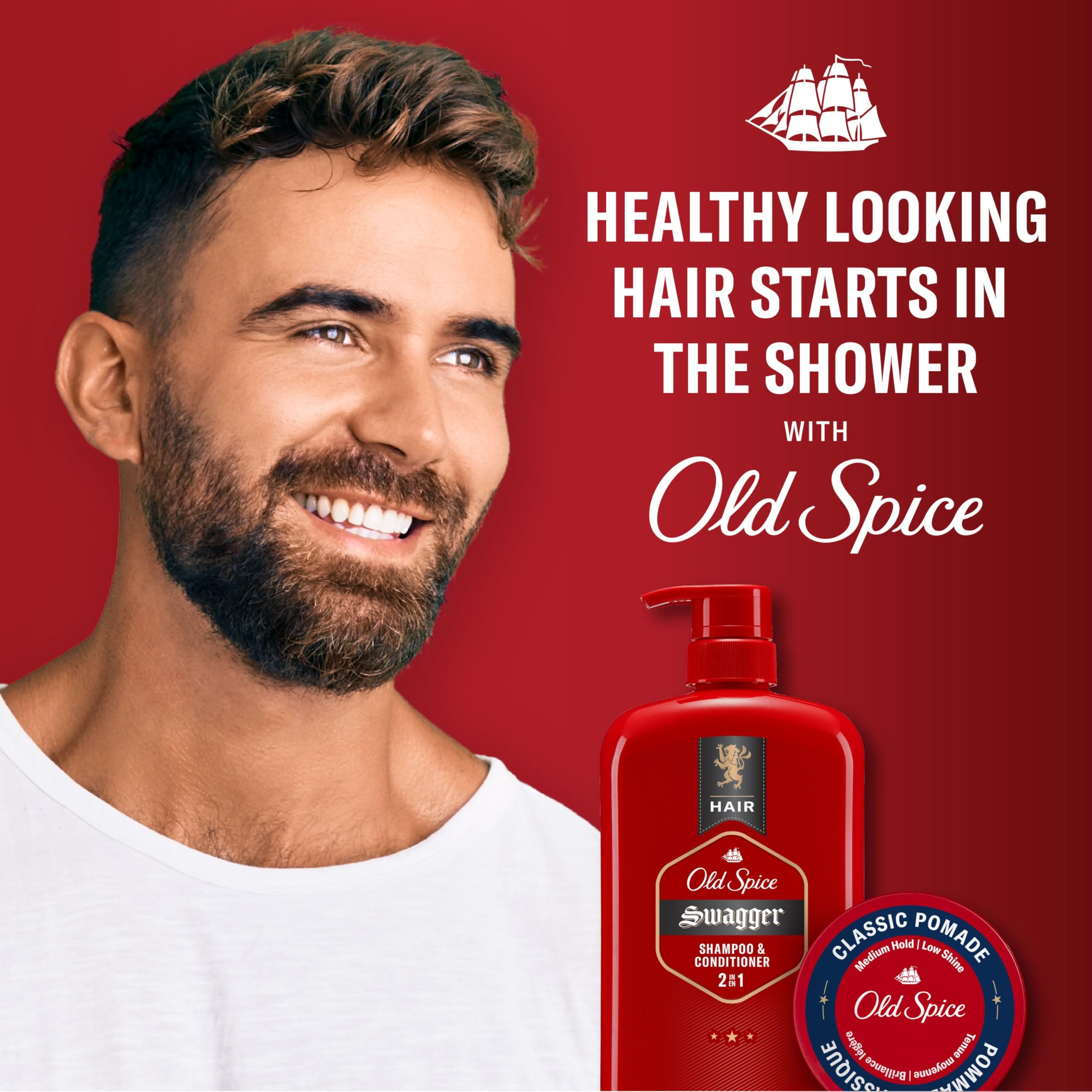 Old Spice Swagger 2in1 Shampoo and Conditioner for Men, Twin Pack, 1.73 L Total (865 mL Each) 🍁 All In One Marketplace Canada
