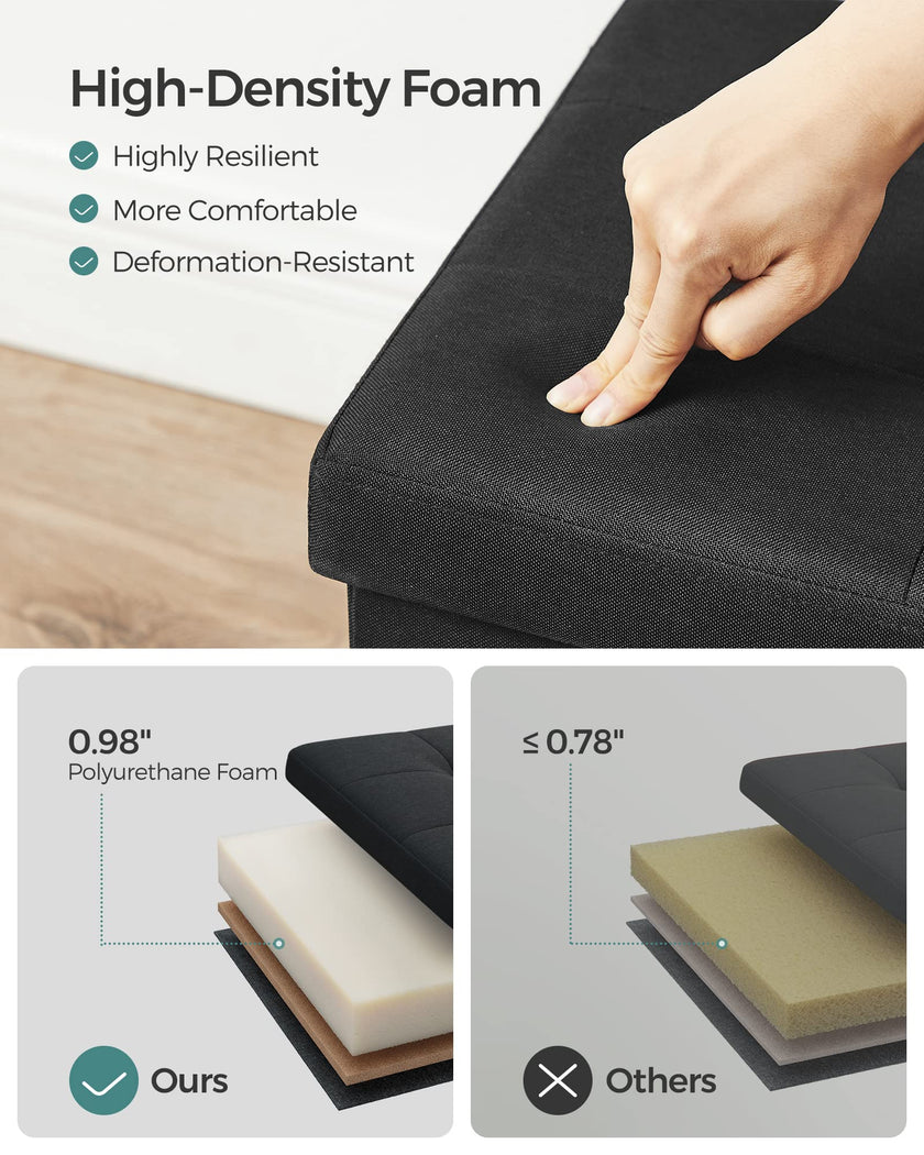 SONGMICS 110 cm Folding Storage Ottoman Bench, Padded Seat 🍁 All In One Marketplace Canada