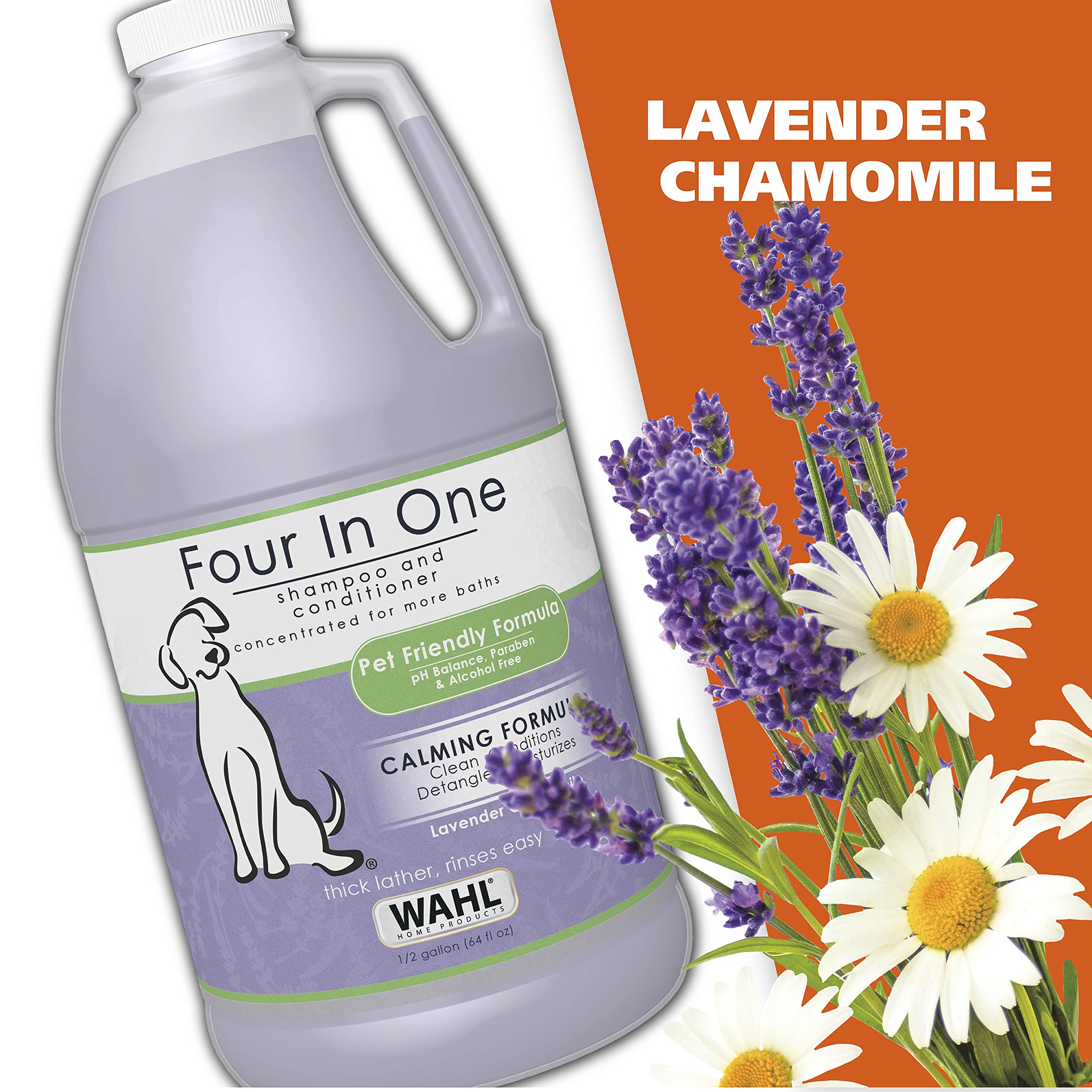 Wahl USA 4-in-1 Calming Pet Shampoo for Dogs with a Lavender Chamomile Scent – Cleans, Conditions, Detangles, & Moisturizes - Pet Friendly Formula – 64 Oz - Model 821000-050 🍁 All In One Marketplace Canada