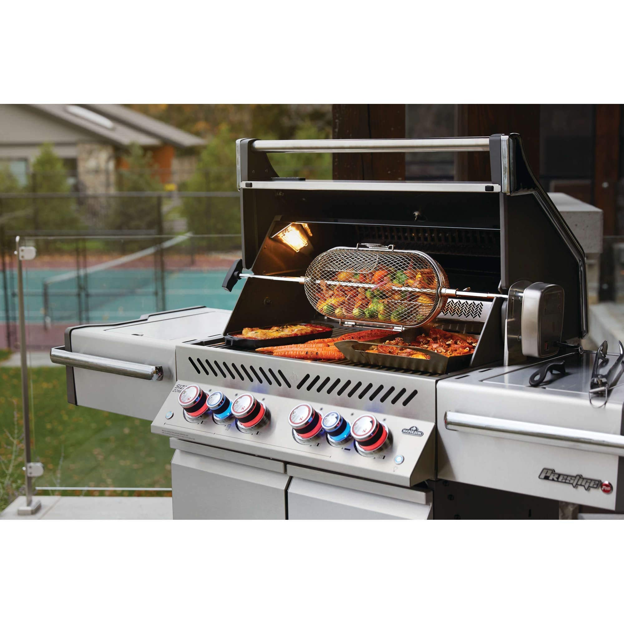 Napoleon Rotisserie Grill Basket Accessory in Stainless Steel - 64000 - Fits All Standard Spit Rods, Best for Even Cooking of Wings, Fries and Roasted Veggies 🍁 All In One Marketplace Canada