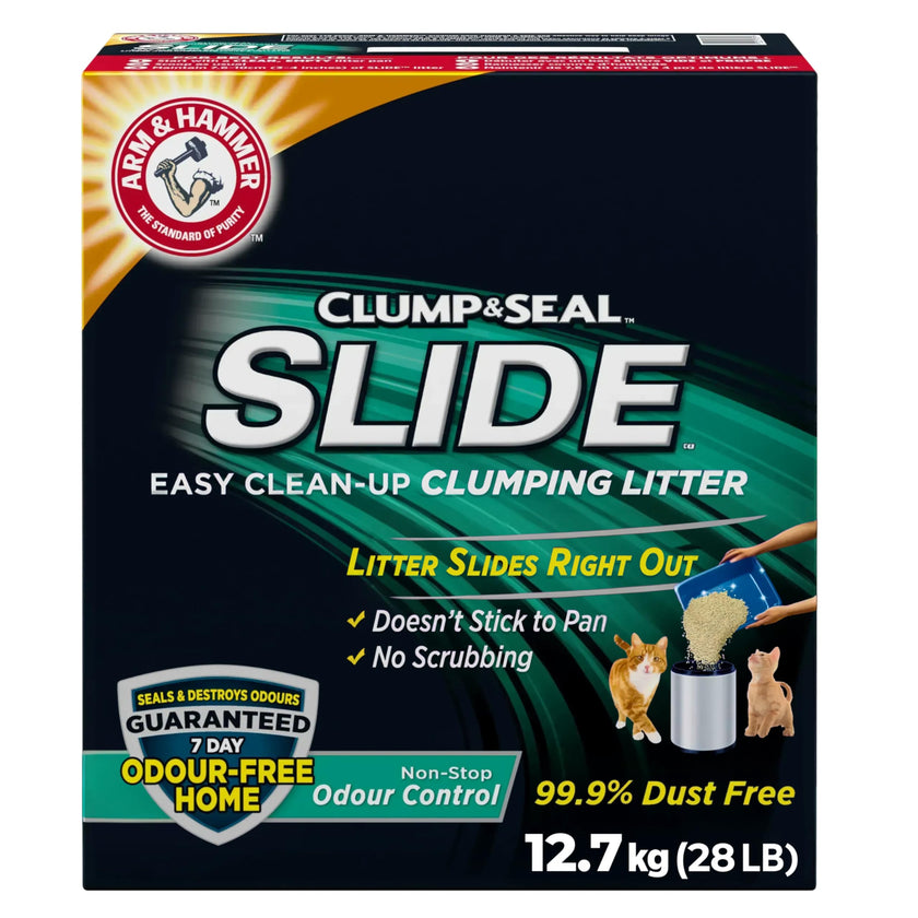 Arm & Hammer Clump & Seal Slide Clay Cat Litter, Non-Stop Odour Control, 12.7kg, 7 Days of Odour Control, Dust Free, Clumping Litter (Pack of 1) 🍁 All In One Marketplace Canada