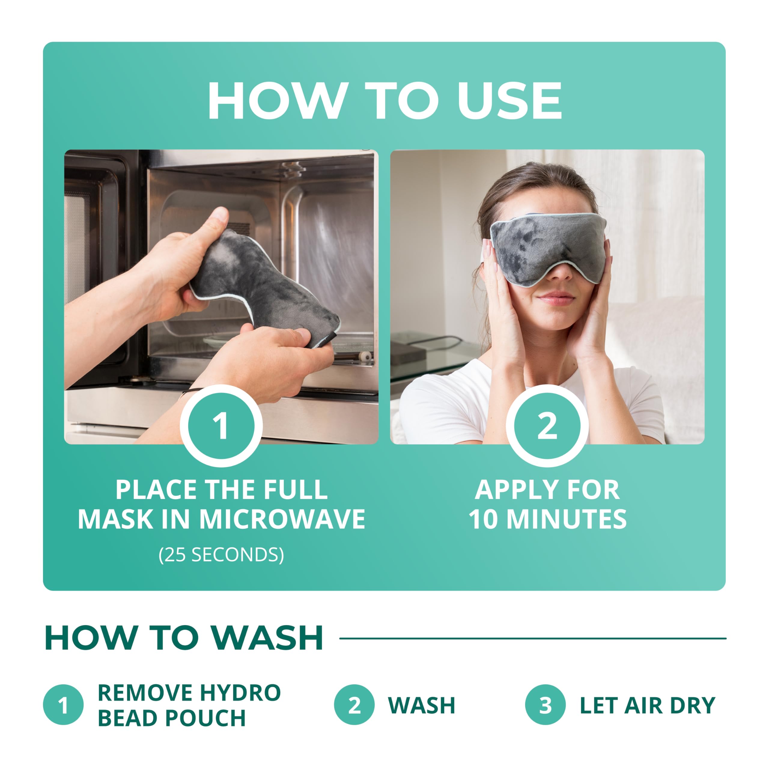 MyHalos® Microwave Activated Moist Heat Eye Compress for Dry Eyes and Stye Treatment - Heated Eye Mask for Dry Eyes -Our Dry Eye Therapy Mask Relives Blepharitis & Pink Eye -Warm Compress for Eyes 🍁 All In One Marketplace Canada