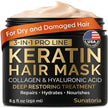 Keratin Hair Mask - Deep Conditioner for Dry, Damaged Hair — Hydrolyzed Keratin, Hyaluronic Acid, Argan Oil and Collagen - Sulfate-Free, Paraben-Free | 8.5 fl oz 🍁 All In One Marketplace Canada