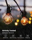 Outdoor String Lights 25 Feet G40 Globe LEDs Patio Lights with 13 Edison LED Bulbs(1 Spare), Waterproof Connectable Hanging Light for Backyard Porch Balcony Party Decor, E12 Socket Base, Black 🍁 All In One Marketplace Canada