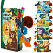 hahaland Baby Book Toy 0 3 6 12 Months - Touch and Feel First Crinkle Cloth Soft Book for Babies 0 Months, Baby Boy Girl Gifts for Newborn Infant - Jungly Tails Theme 🍁 All In One Marketplace Canada