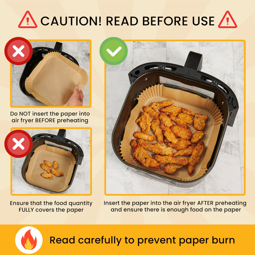 Air Fryer Liners, 250Pcs Disposable Parchment Paper Liners – Unbleached Baking Air Fryer Sheets – 8” Square for 5-8 qt Baskets – Great for Oven, Pans & Baking – Easy Cleanup by Baker's Signature 🍁 All In One Marketplace Canada