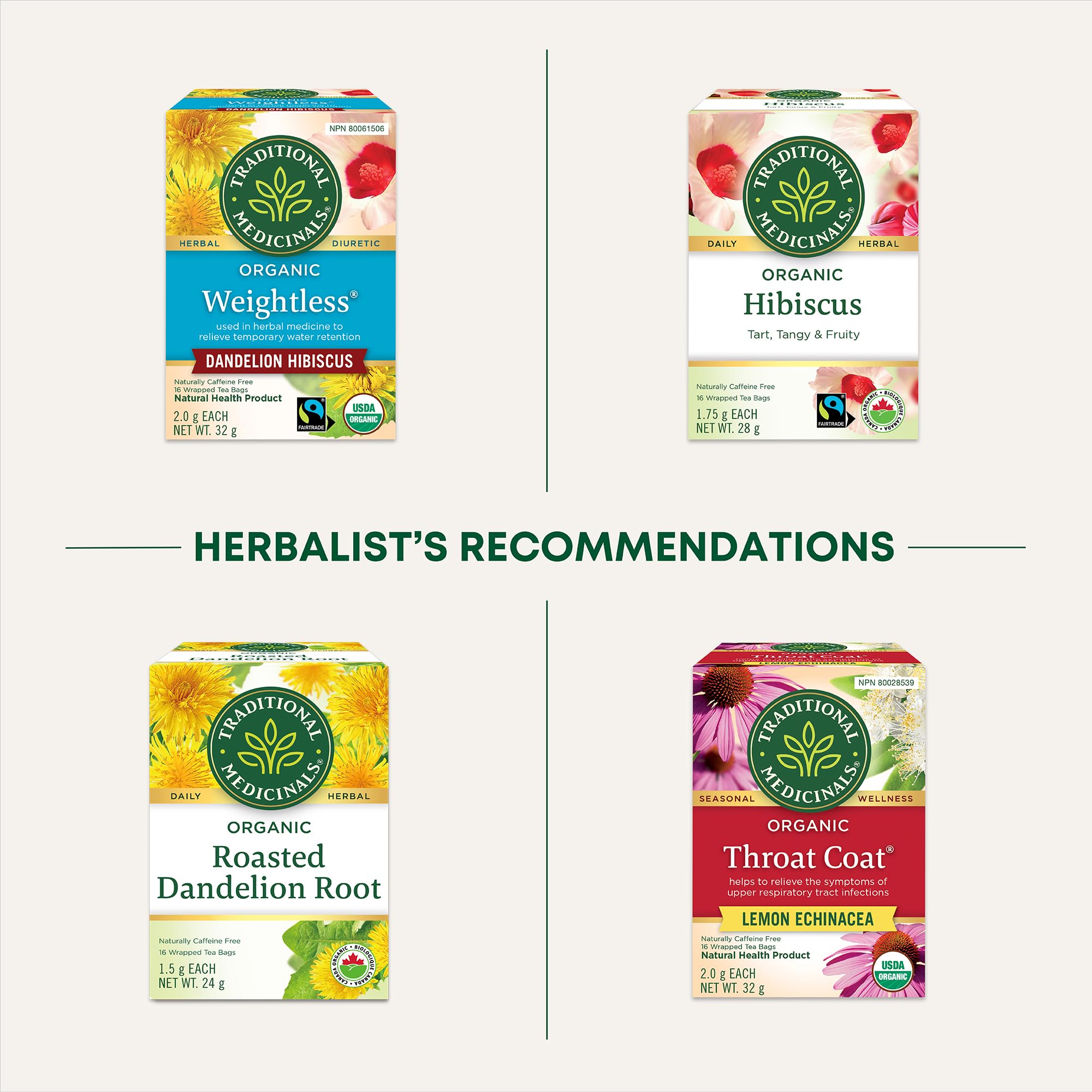 Traditional Medicinals - Organic Dandelion Leaf and Root Herbal Tea (Pack of 6) - 96 Tea Bags Total 🍁 All In One Marketplace Canada