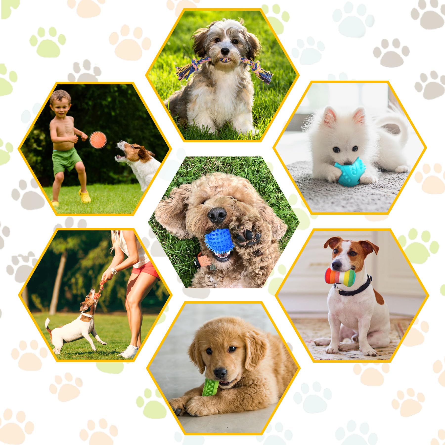 KIPRITII Dog Toys for Puppy Teething - 23 Pack Puppy Teething Toys for Boredom, Pet Dog Toothbrush Dog Toys with Rope Toys, Dog Treat Ball and More Squeaky Toy for Puppies and Small Dogs 🍁 All In One Marketplace Canada