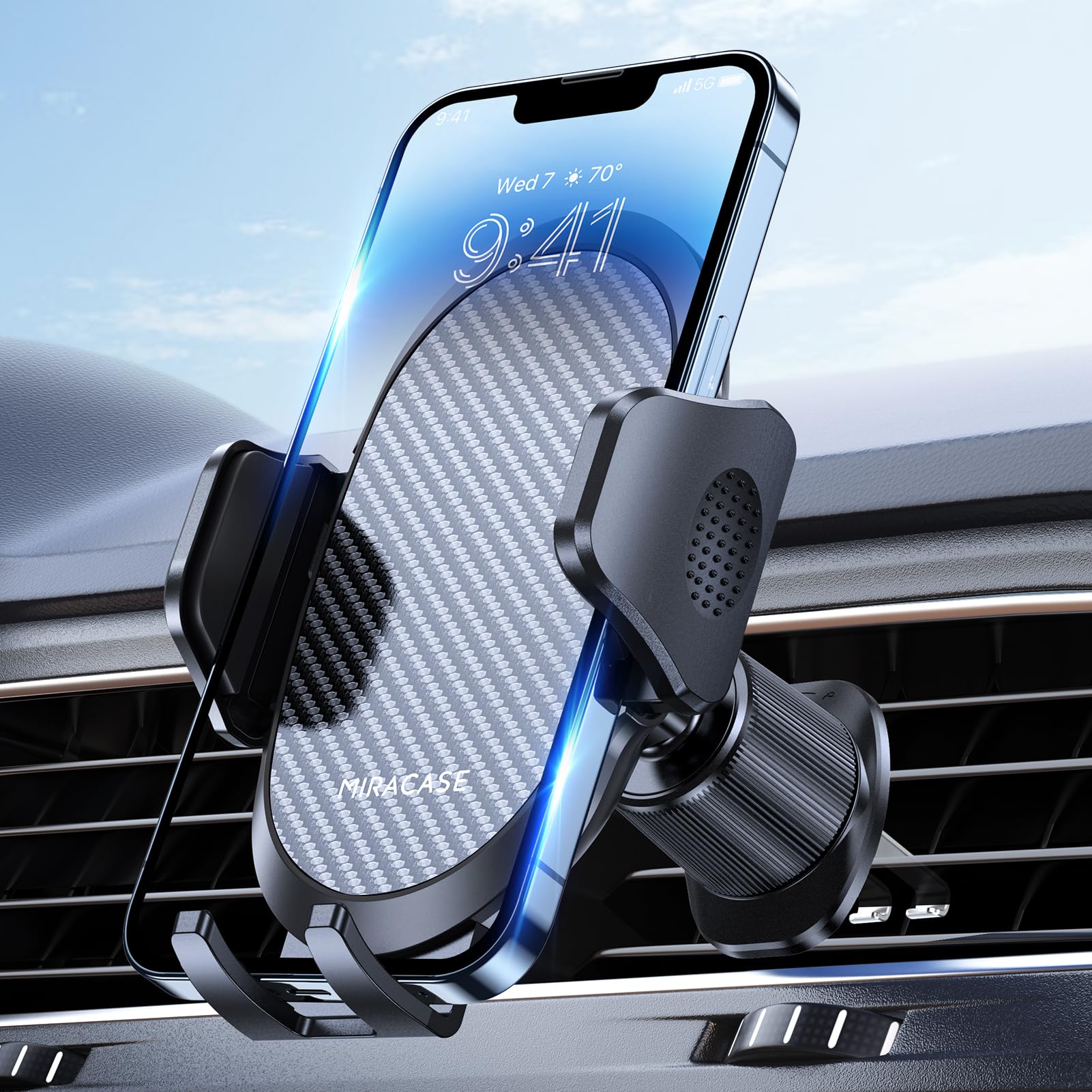 Miracase Phone Holder Car Mount:Universal Air Vent Cellphone Stand Brakect with Metal Hook Clip,360 Rotating Carmount Accessories for iPhone 17/16/15/14/13/12 Pro Max,Galaxy,Camera,Black 🍁 All In One Marketplace Canada