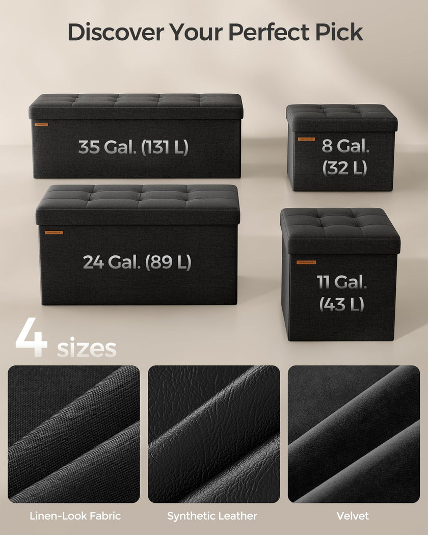 SONGMICS 110 cm Folding Storage Ottoman Bench, Padded Seat 🍁 All In One Marketplace Canada