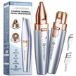 VG VOGCREST Eyebrow Facial Trimmer: 2 in1 Rechargeable Facial Hair Removal and Eyebrow Shaver - Face Lips Body Painless Facial Razor with Built-in LED Light (Sky Blue) 🍁 All In One Marketplace Canada