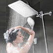 COSYLAND Rain Shower Head with Handheld - 304 Stainless Steel High Pressure 8 inch Square Rainfall Showerhead Combo with 3 Spray Mode 11 inch Extension Adjustable Arm & 60 inch Hose - Chrome 🍁 All In One Marketplace Canada