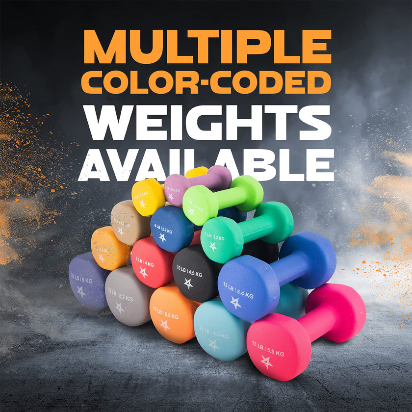 Yes4All Dumbbell Neoprene, poids et haltere, Weight Set, Hand Weights for Women, Dumbbells Pair, Free Weights (D. Orange - 15lbs) 🍁 All In One Marketplace Canada