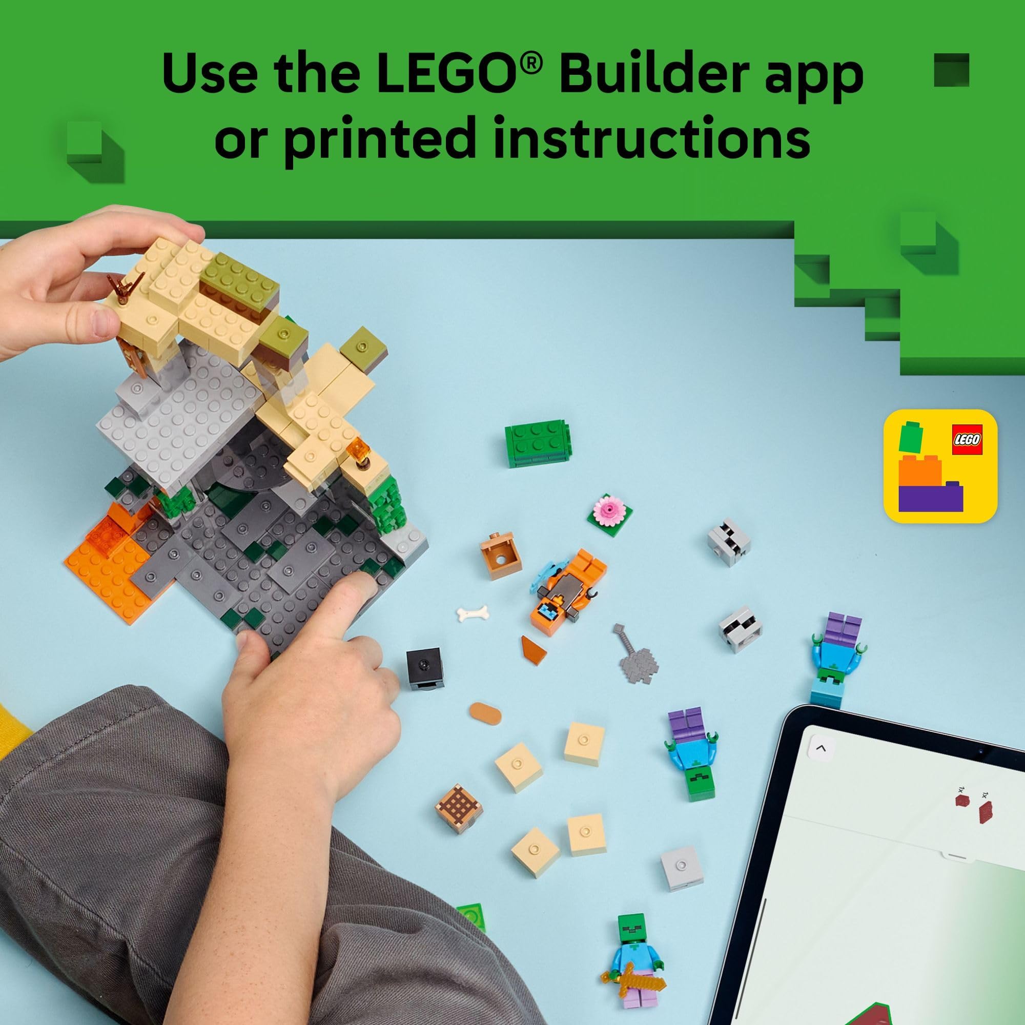 LEGO Minecraft Zombie Dungeon Building & Pretend Play Toy for Boys & Girls - Video Game Playset & Toy Figures for Kids, Ages 8+ - W/Wandering Wastelands Minifigure - Gift Idea for Birthdays - 21587 🍁 All In One Marketplace Canada