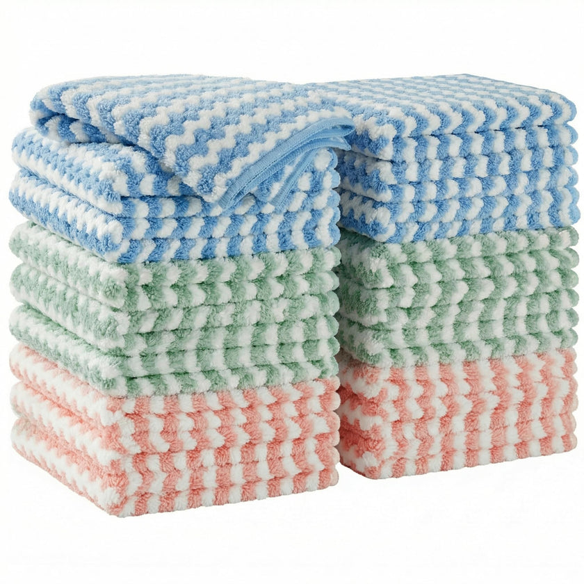 JOYMOOP Microfiber Cleaning Cloths, Dish Cloths for Washing Dishes, 18 Pack Kitchen Towels, Reusable and Washable Dish Towels for Dish Drying Washing, Absorbent Streak Free Lint Free Rags - 10