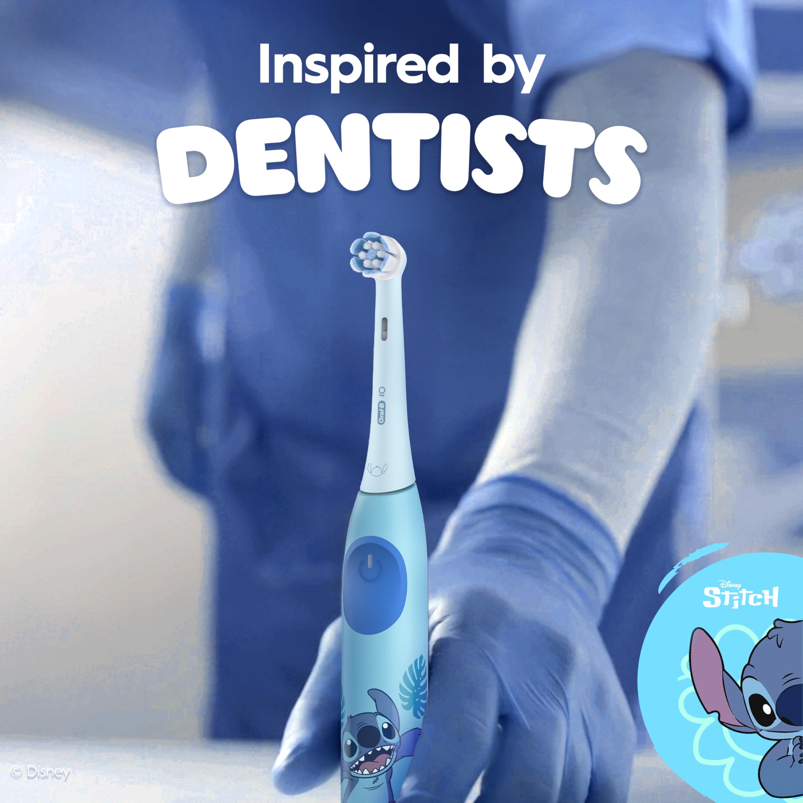 Oral-B iO Kids Rechargeable Electric Powered Toothbrush, Stitch with 1 Gentle Care Brush Head - Automatic Pressure Sensor to Protect Gums - 3 Cleaning Settings - 2 Min Music Timer - 28 Day Battery Life 🍁 All In One Marketplace Canada