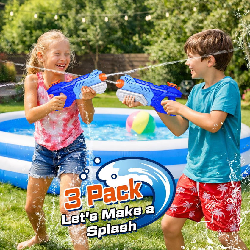 Water Guns for Kids, 3 Pack Super Water Blaster Soaker Squirt Guns 600CC High Capacity Summer Swimming Pool Beach Party Favors Water Outdoor Fighting Toy for Kids Adults Boy Girl 🍁 All In One Marketplace Canada