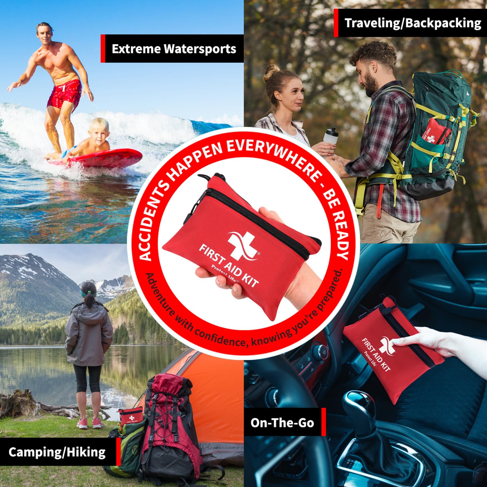 Protect Life 100-Piece First Aid Kit for Home, Business, Car, Camping & Hiking | HSA/FSA Eligible Emergency Survival Medical Kit 🍁 All In One Marketplace Canada
