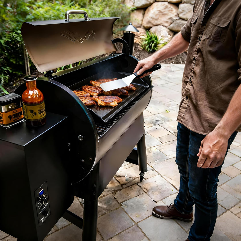 BBQ Future Universal Cast Iron Griddle for Gas Grill with Spatula Set, 23
