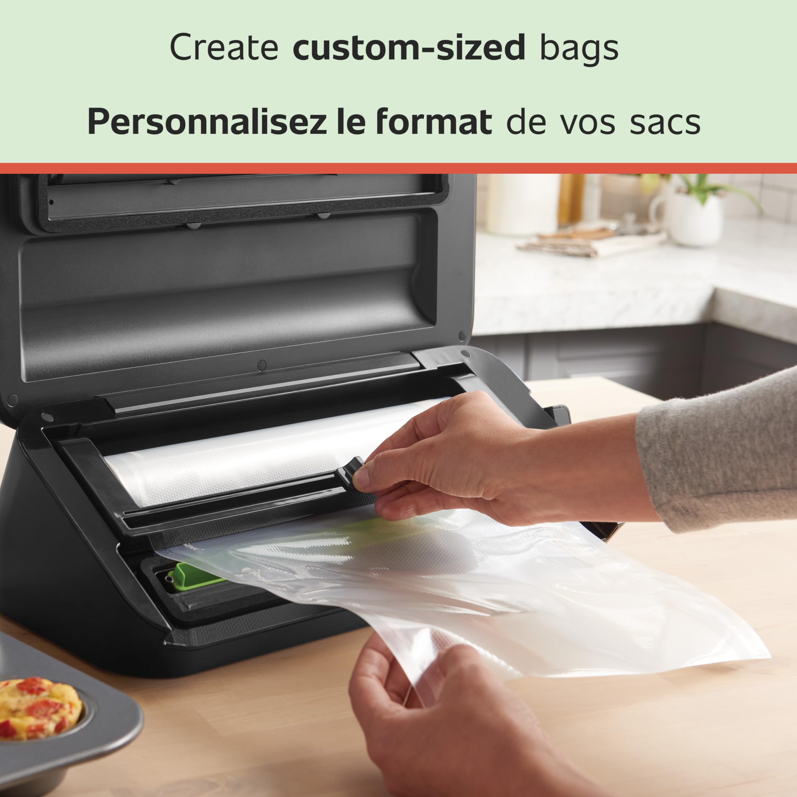 FoodSaver Vacuum Sealer Rolls for Custom Length Airtight Food Storage and Sous Vide Bags, BPA-Free, 8
