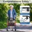 HOMLAND Foldable Rollator Walkers with Seat for Seniors, 8'' Big Wheels, 350 lb. Weight Capacity, Adjustable Handles and Seat Height, Lightweight Rolling Walker, Red 🍁 All In One Marketplace Canada