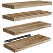 AMADA HOMEFURNISHING Floating Shelves, Paulownia Wood Wall Shelves for Bathroom/Living Room/Bedroom/Kitchen/Home Office, Natural Wood Wall Shelf for Home Storage & Organization, Set of 4, AMFS40 🍁 All In One Marketplace Canada