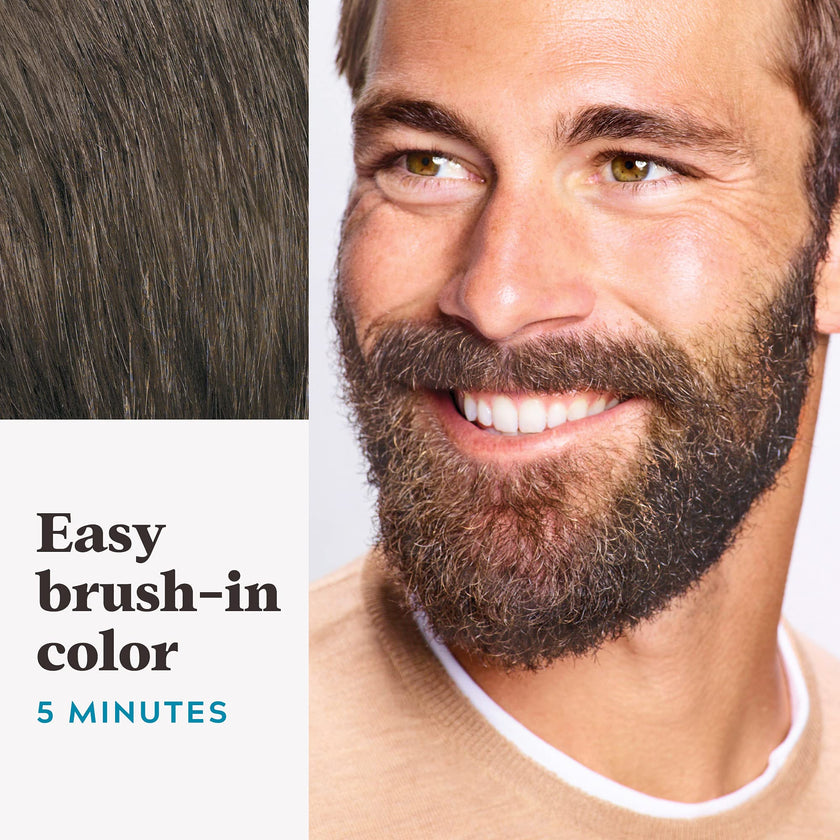 Just For Men Mustache & Beard, Beard Dye for Men with Brush Included for Easy Application, With Biotin Aloe and Coconut Oil for Healthy Facial Hair, Medium-Dark Brown, M-40 (3 Count) 🍁 All In One Marketplace Canada